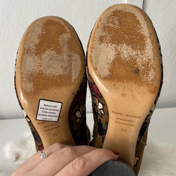 Isabel Marant Embroidered Suede Ankle Boots - Picture 10 of 12